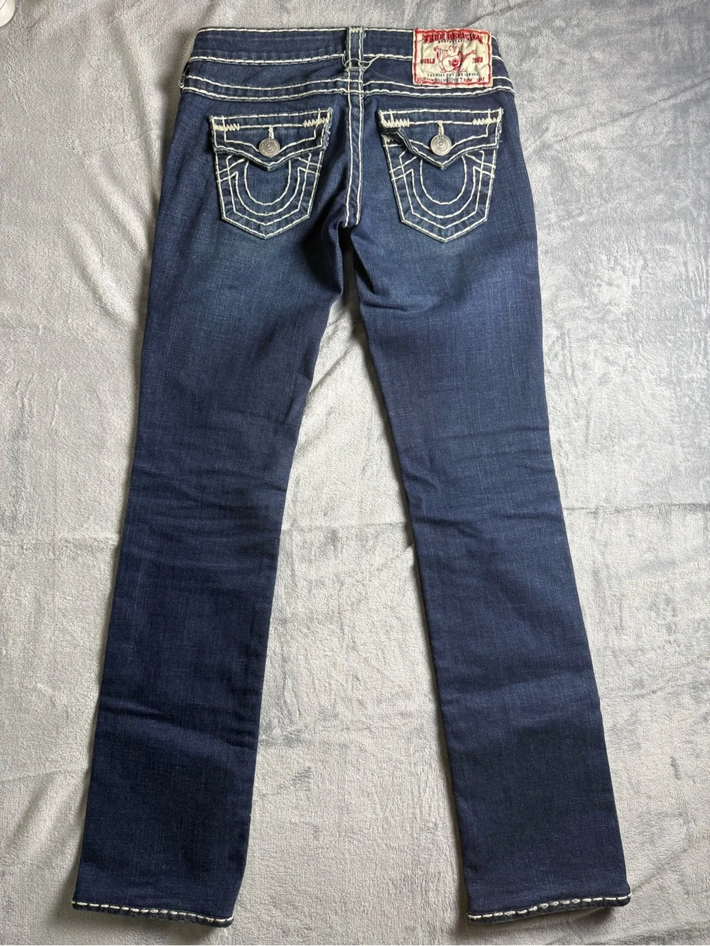 True Religion Billy Super T Women’s Dark Blue Contrast-Stitch Jeans Size 25